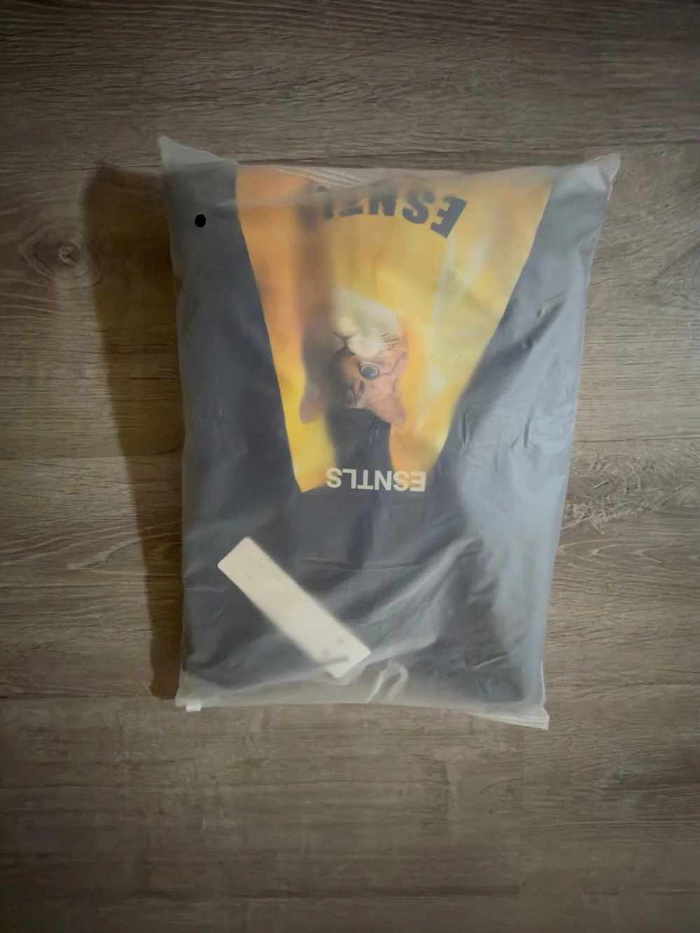 ESNTLS Black Sweatshirt with Yellow Cat Bag Graphic